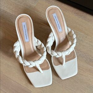 Saks Fifth Avenue Cream Braided Sandals